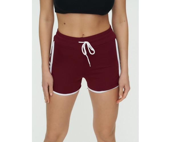 Спортивные шорты женские бордового цвета 3010Bo
