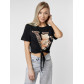 Топ футболка женская черного цвета 06022Ch