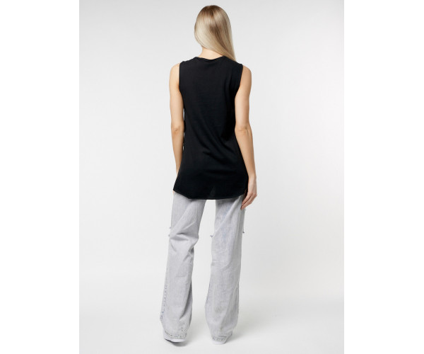 Футболка без рукавов женская черного цвета 8210Ch