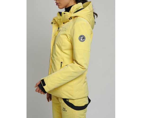 Горнолыжный костюм женский желтого цвета 77039J