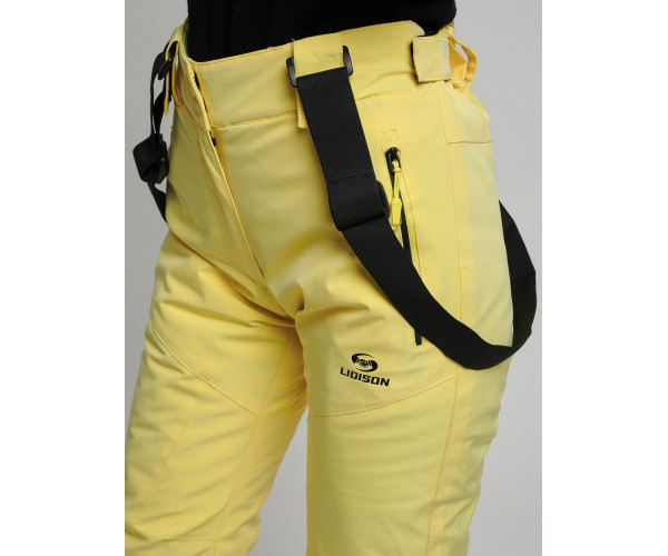 Горнолыжный костюм женский желтого цвета 77039J