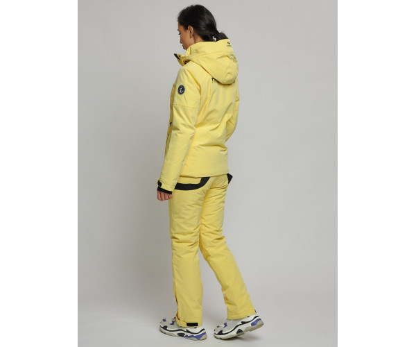Горнолыжный костюм женский желтого цвета 77039J