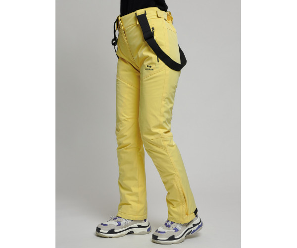 Горнолыжный костюм женский желтого цвета 77039J