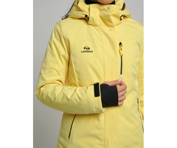 Горнолыжный костюм женский желтого цвета 77039J