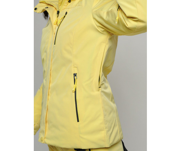 Горнолыжный костюм женский желтого цвета 77039J