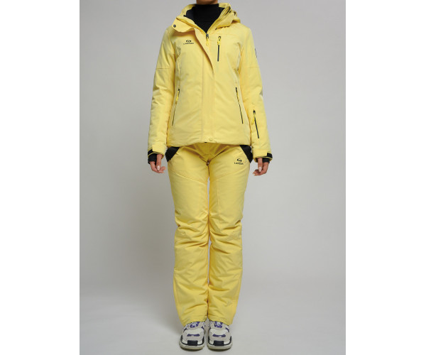 Горнолыжный костюм женский желтого цвета 77039J