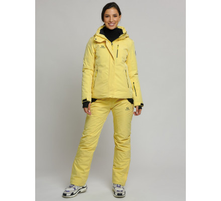 Горнолыжный костюм женский желтого цвета 77039J
