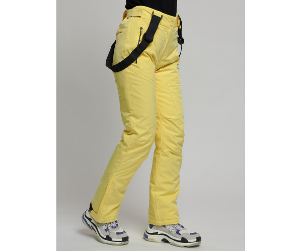 Горнолыжный костюм женский желтого цвета 77039J