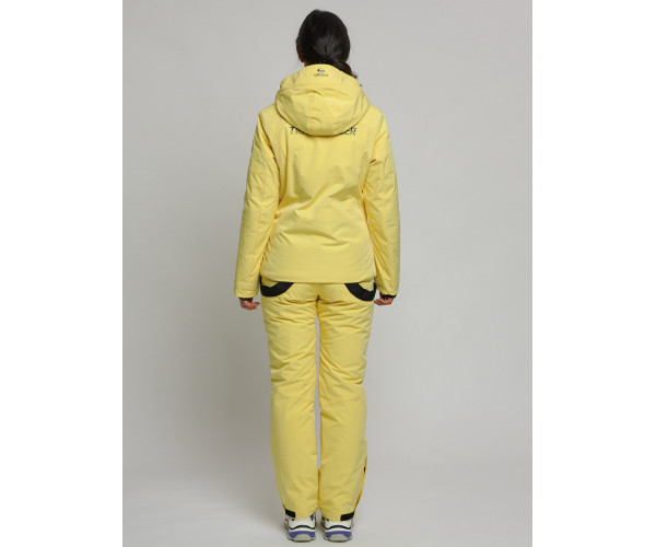 Горнолыжный костюм женский желтого цвета 77039J