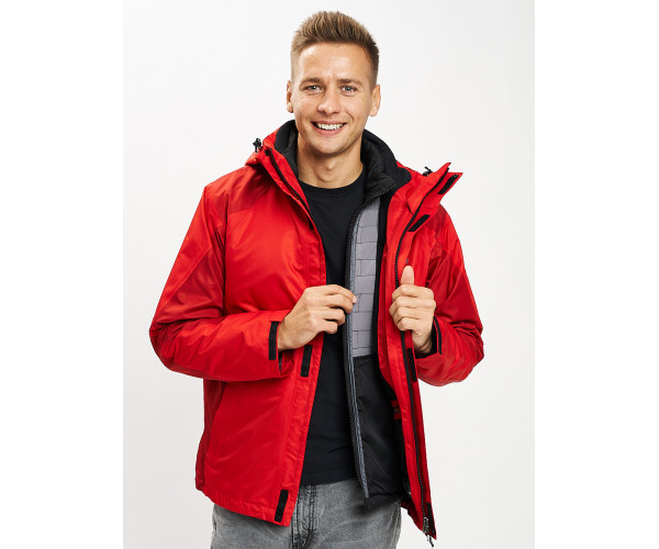 Куртка демисезонная 3 в 1красного цвета 93213Kr