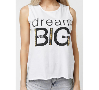 Футболка без рукавов женская белого цвета 8219Bl