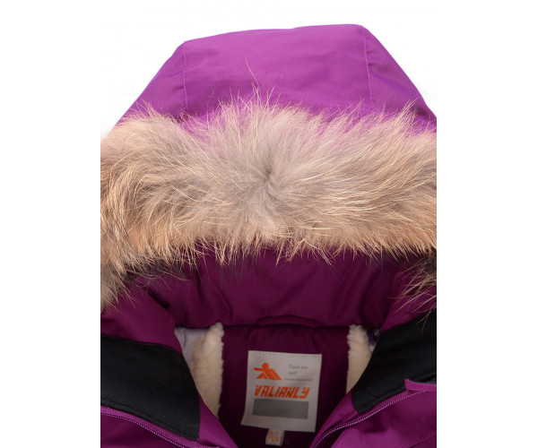 Парка зимняя Valianly для девочки фиолетового цвета 9036F