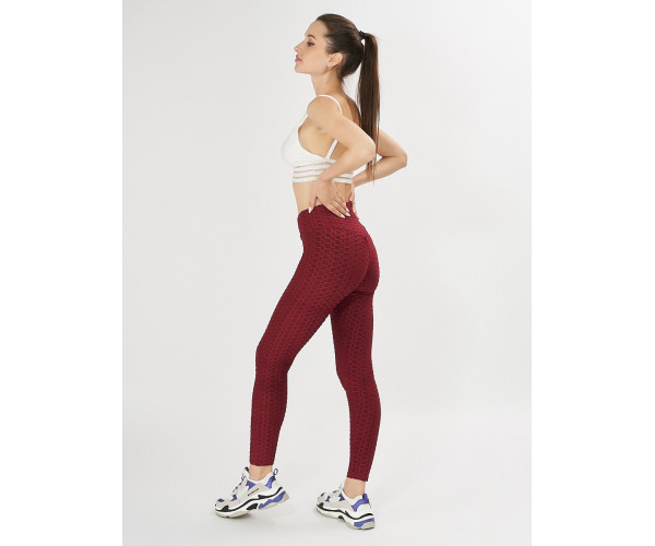 Леггинсы женские бордового цвета 1165Bo