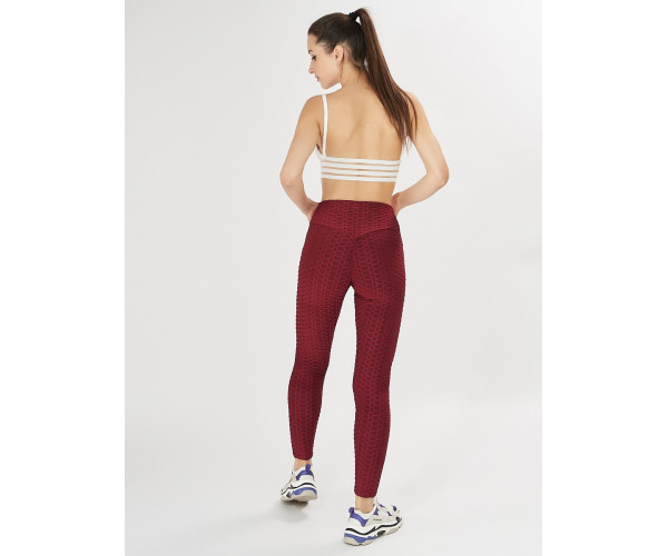 Леггинсы женские бордового цвета 1165Bo