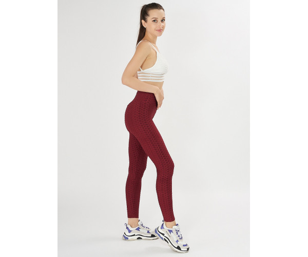 Леггинсы женские бордового цвета 1165Bo