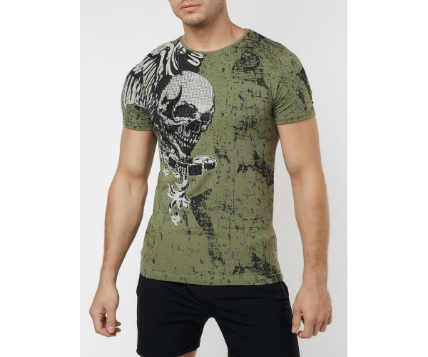 Подростковая футболка хаки цвета 220035Kh