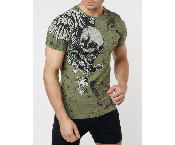 Подростковая футболка хаки цвета 220035Kh