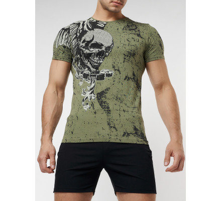 Подростковая футболка хаки цвета 220035Kh