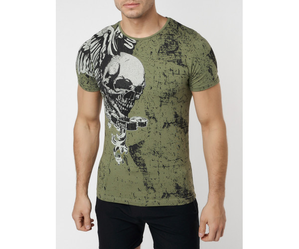 Подростковая футболка хаки цвета 220035Kh