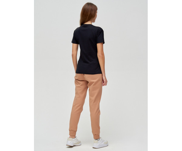 Женские футболки с принтом черного цвета 1601Ch