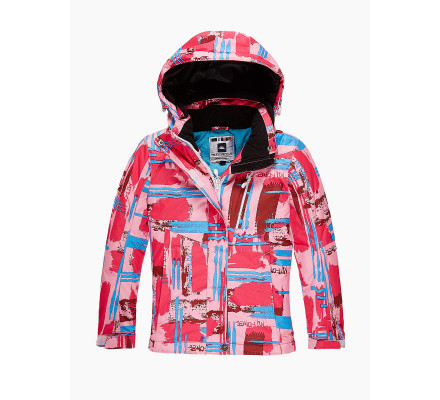 Подростковая для девочки зимняя горнолыжная куртка розового цвета 1774R