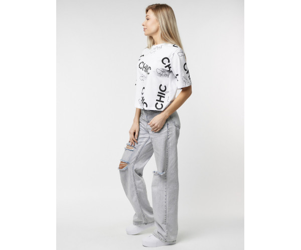 Топ футболка женская белого цвета 00001Bl