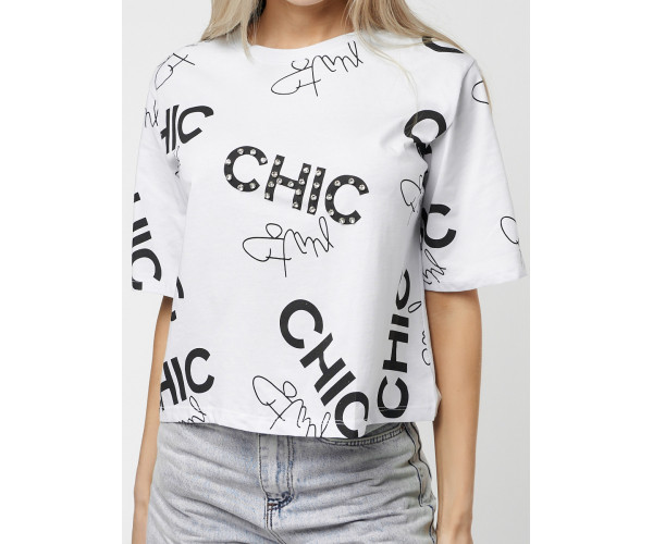 Топ футболка женская белого цвета 00001Bl