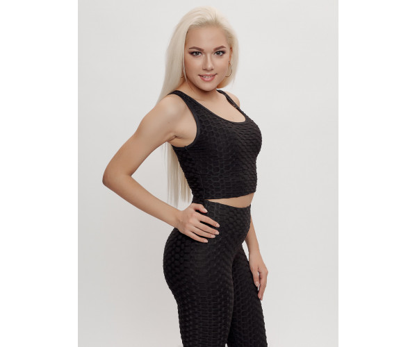 Костюм для фитнеса женский черного цвета 2004Ch