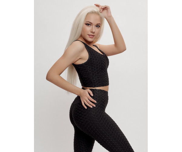 Костюм для фитнеса женский черного цвета 2004Ch