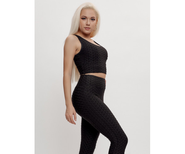 Костюм для фитнеса женский черного цвета 2004Ch
