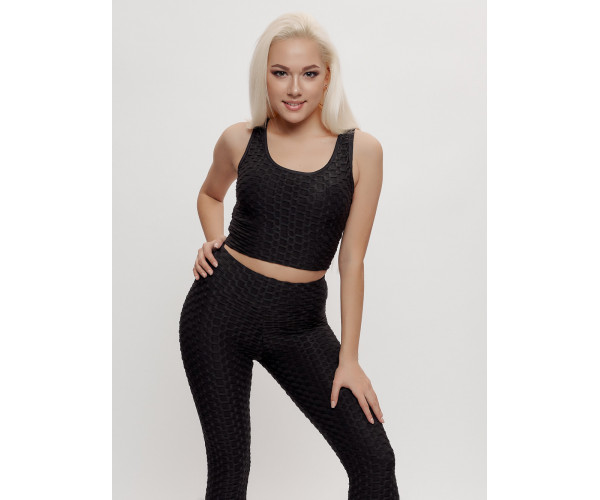 Костюм для фитнеса женский черного цвета 2004Ch