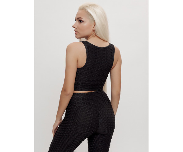 Костюм для фитнеса женский черного цвета 2004Ch