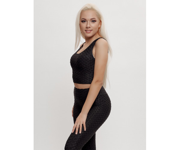 Костюм для фитнеса женский черного цвета 2004Ch