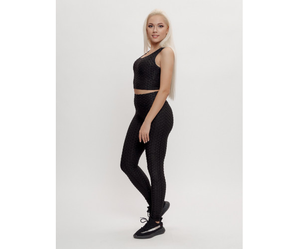 Костюм для фитнеса женский черного цвета 2004Ch