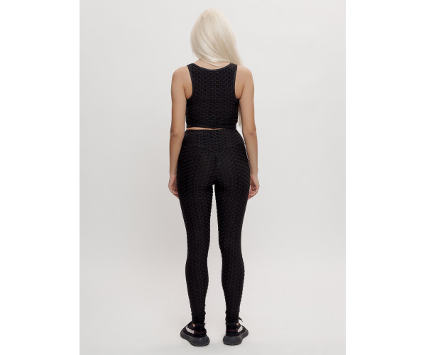 Костюм для фитнеса женский черного цвета 2004Ch