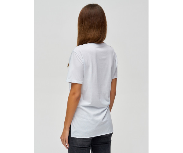 Женские футболки с принтом белого цвета 34004Bl