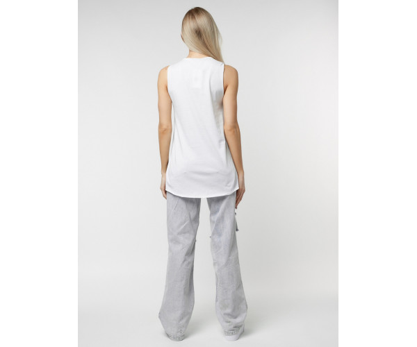 Футболка без рукавов женская белого цвета 8245Bl