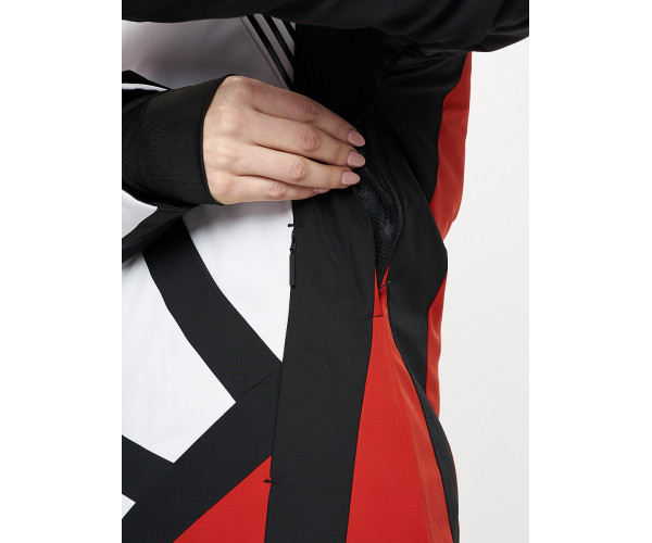 Горнолыжная куртка женская красного цвета 77031Kr