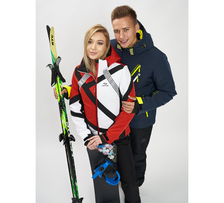 Горнолыжная куртка женская красного цвета 77031Kr