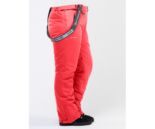 Женские зимние горнолыжные брюки большого размера малинового цвета 1878М