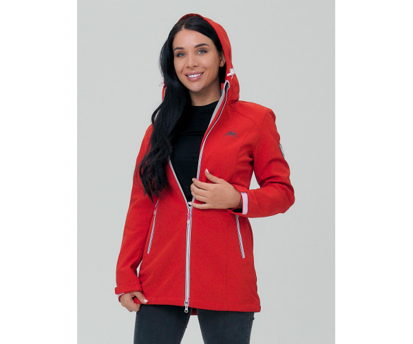 Парка женская  красного цвета 2029Kr