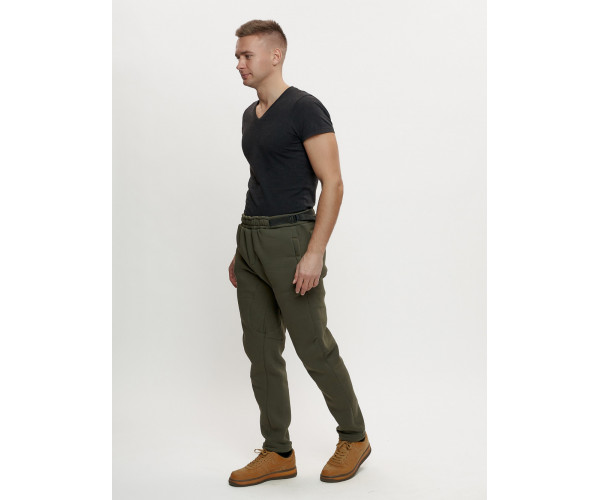 Брюки мужские на флисе зимние цвета хаки 1096Kh