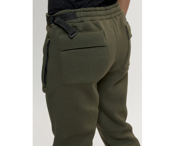 Брюки мужские на флисе зимние цвета хаки 1096Kh