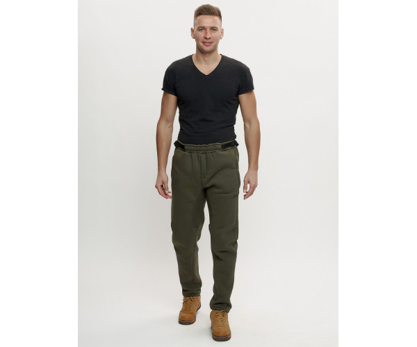 Брюки мужские на флисе зимние цвета хаки 1096Kh