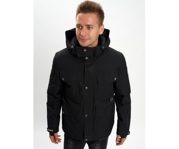 Горнолыжная куртка мужская  черного цвета 2088Ch
