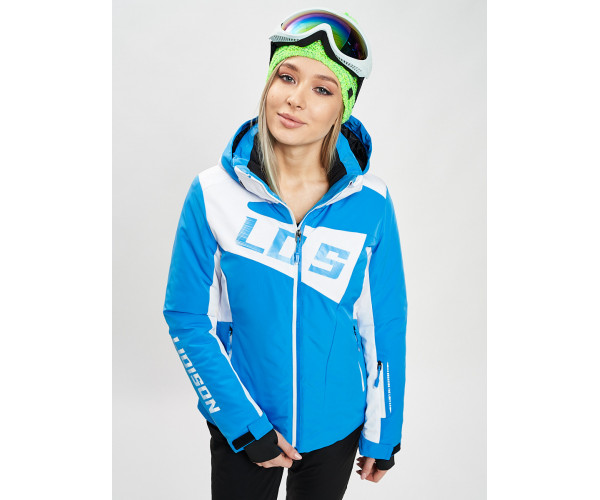 Горнолыжный костюм женский синего цвета 077030S