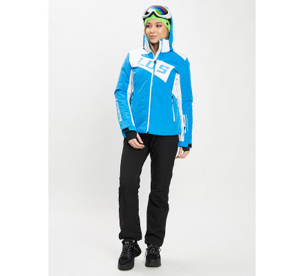 Горнолыжный костюм женский синего цвета 077030S