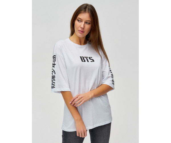 Женские футболки с надписями белого цвета 76017Bl