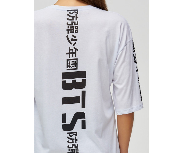 Женские футболки с надписями белого цвета 76017Bl