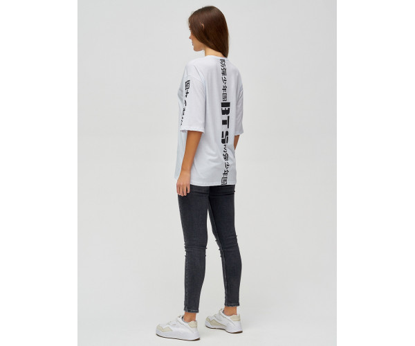 Женские футболки с надписями белого цвета 76017Bl